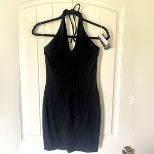 COPY - Black, ribbed, halter body-con dress XL Wild Fable